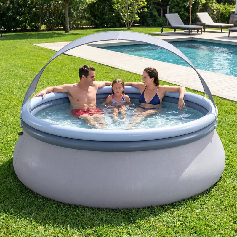 Inflatable Pool with Sunshade Canopy for Outdoor Use by DirectDeals