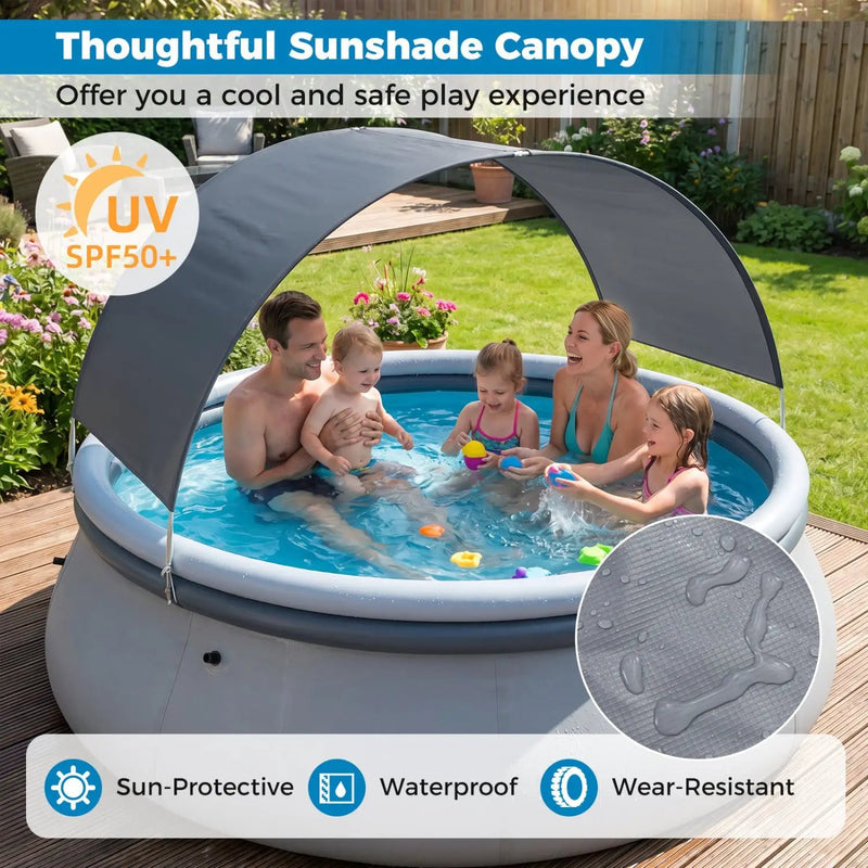 Inflatable Pool with Sunshade Canopy for Outdoor Use by DirectDeals