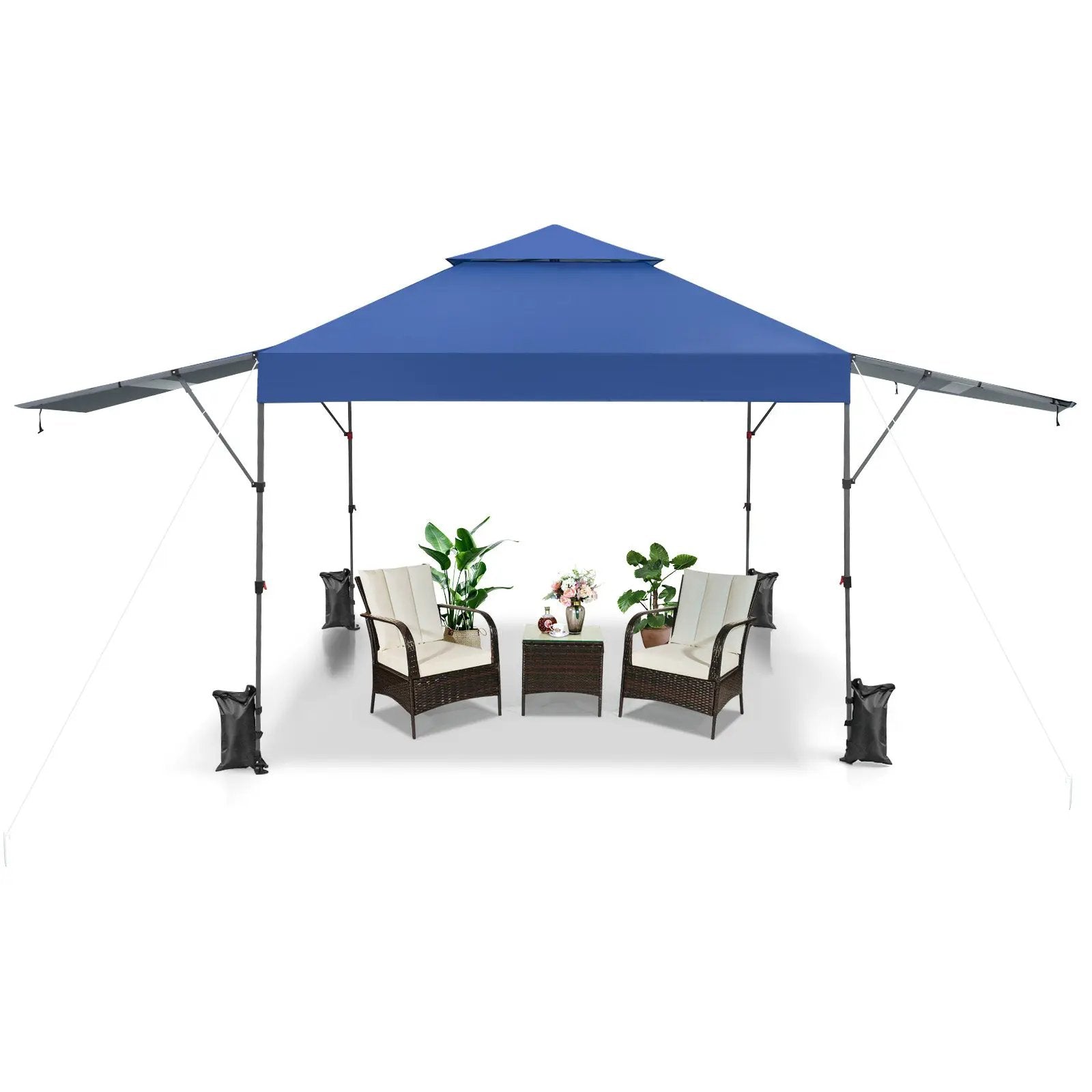 10 x 17.6 Feet Outdoor Instant Pop-up Canopy Tent with Dual Half Awnings by DirectDeals
