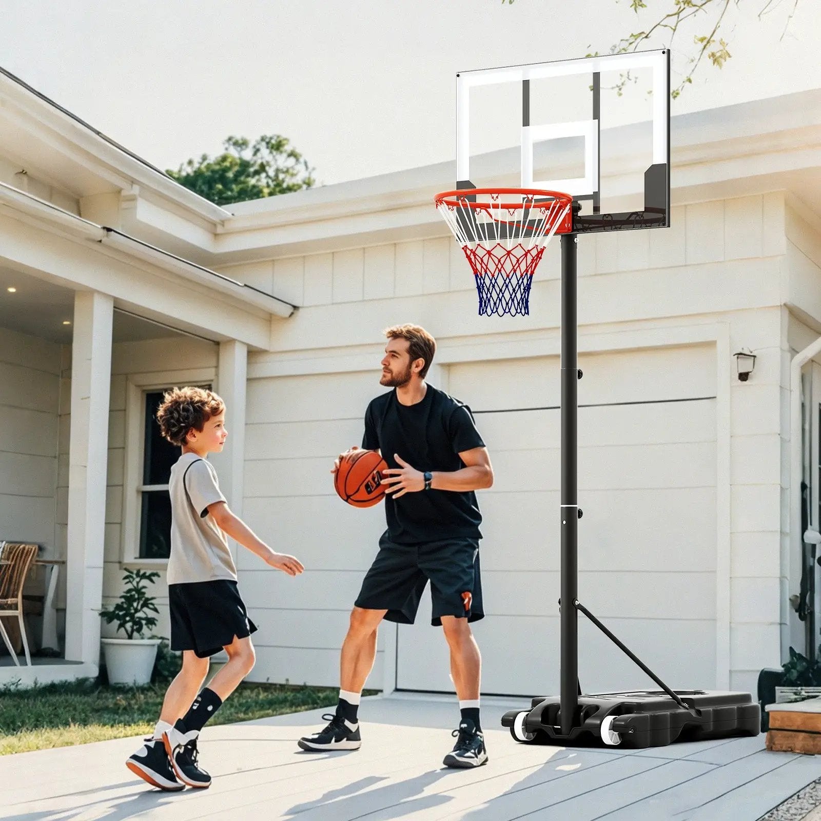 3.3-7 Feet Portable Adjustable Outdoor Kids Basketball Hoop Goal System by DirectDeals