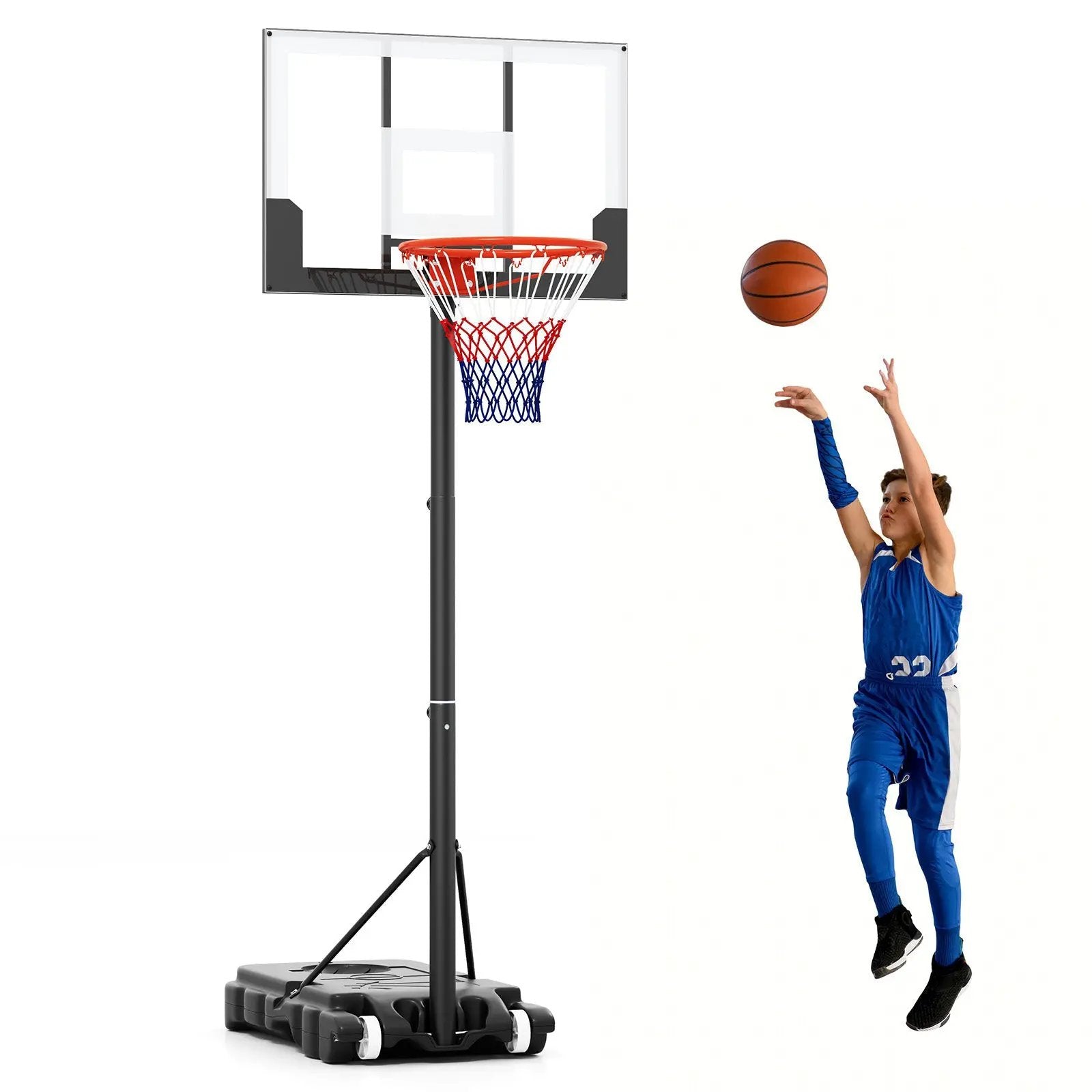 3.3-7 Feet Portable Adjustable Outdoor Kids Basketball Hoop Goal System by DirectDeals