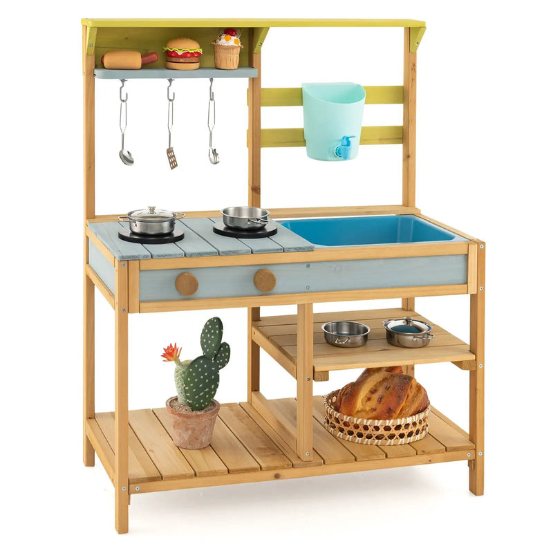 Outdoor Kids Mud Kitchen with Faucet and Water Box by DirectDeals