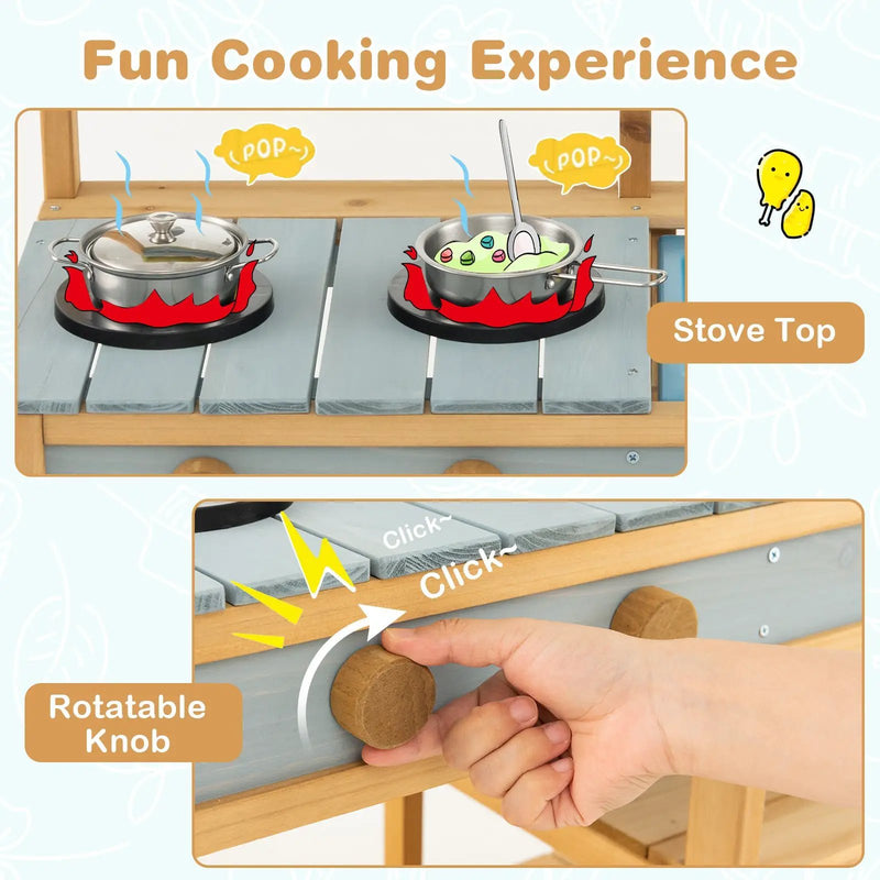 Outdoor Kids Mud Kitchen with Faucet and Water Box by DirectDeals