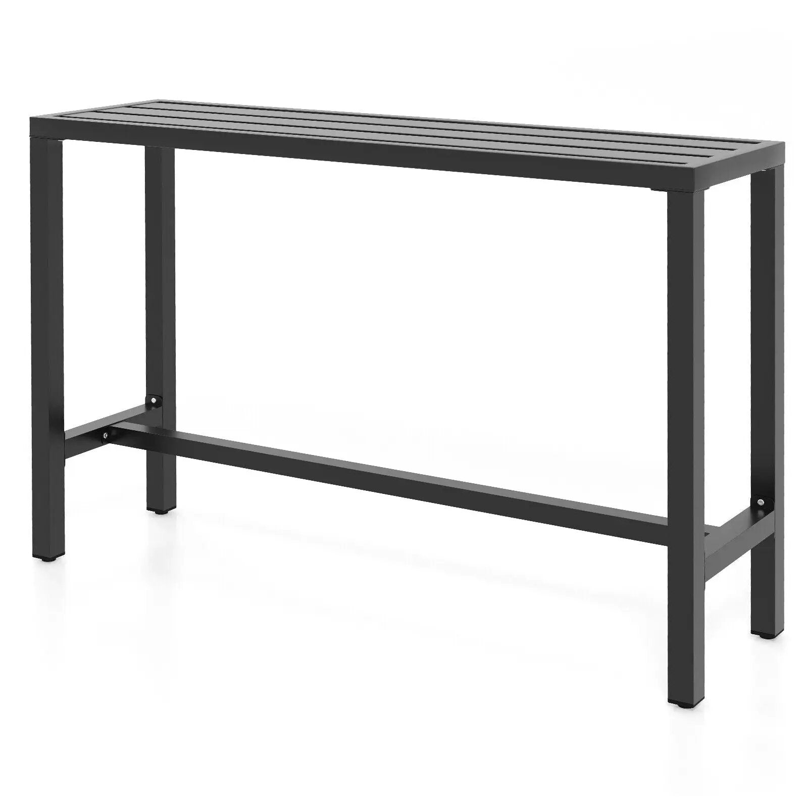 48/55 Inch Outdoor Bar Table with Waterproof Top and Heavy-duty Metal Frame by DirectDeals