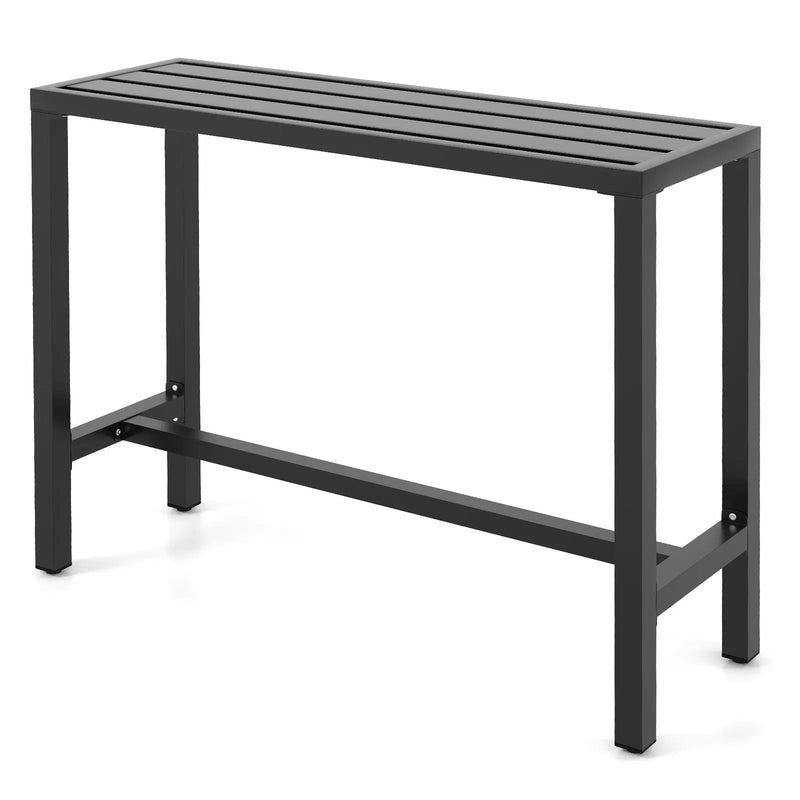 48/55 Inch Outdoor Bar Table with Waterproof Top and Heavy-duty Metal Frame by DirectDeals