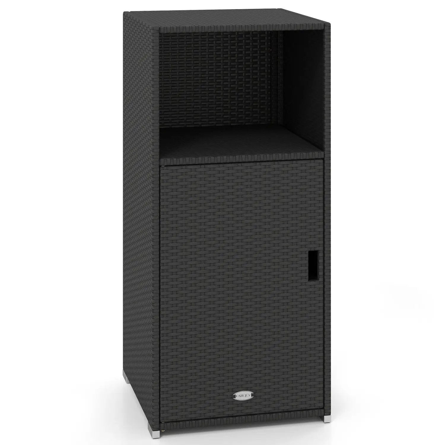 PE Wicker Storage Cabinet with Door and Open Shelf by DirectDeals