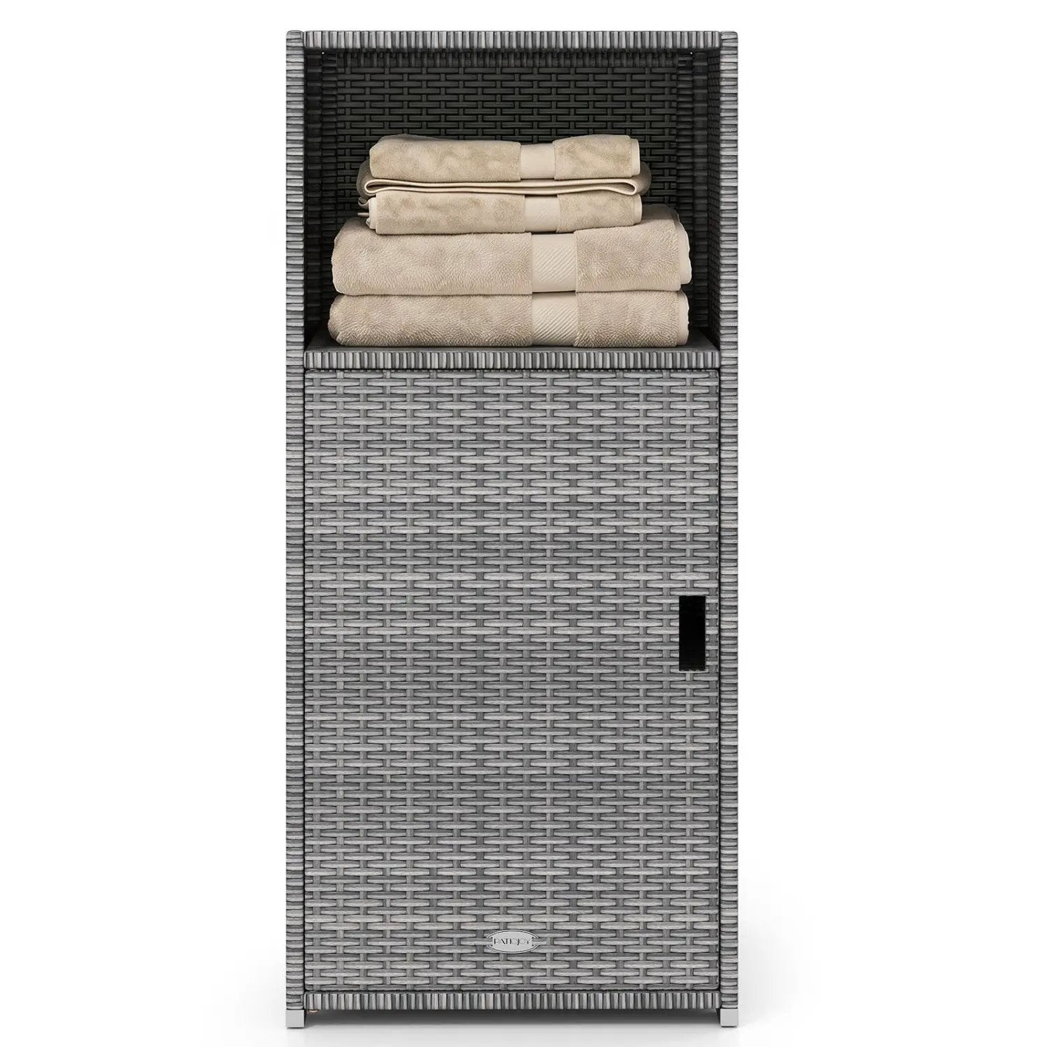 PE Wicker Storage Cabinet with Door and Open Shelf by DirectDeals