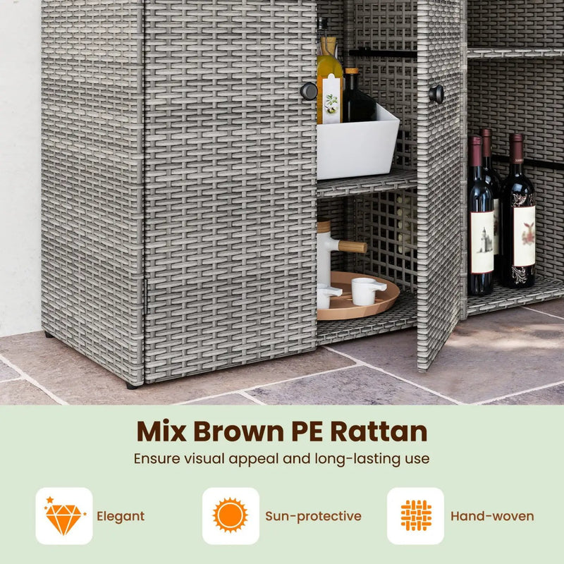 Outdoor Storage Cabinet with 3 Doors and Adjustable Shelves by DirectDeals