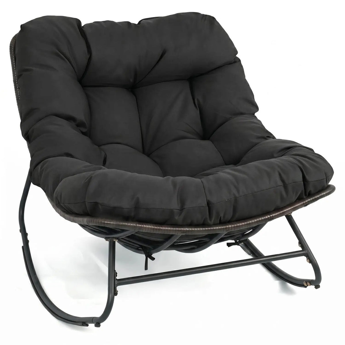 Papasan Rocking Chair with Thick Cushion - Outdoor Wicker, photo 11 of 16