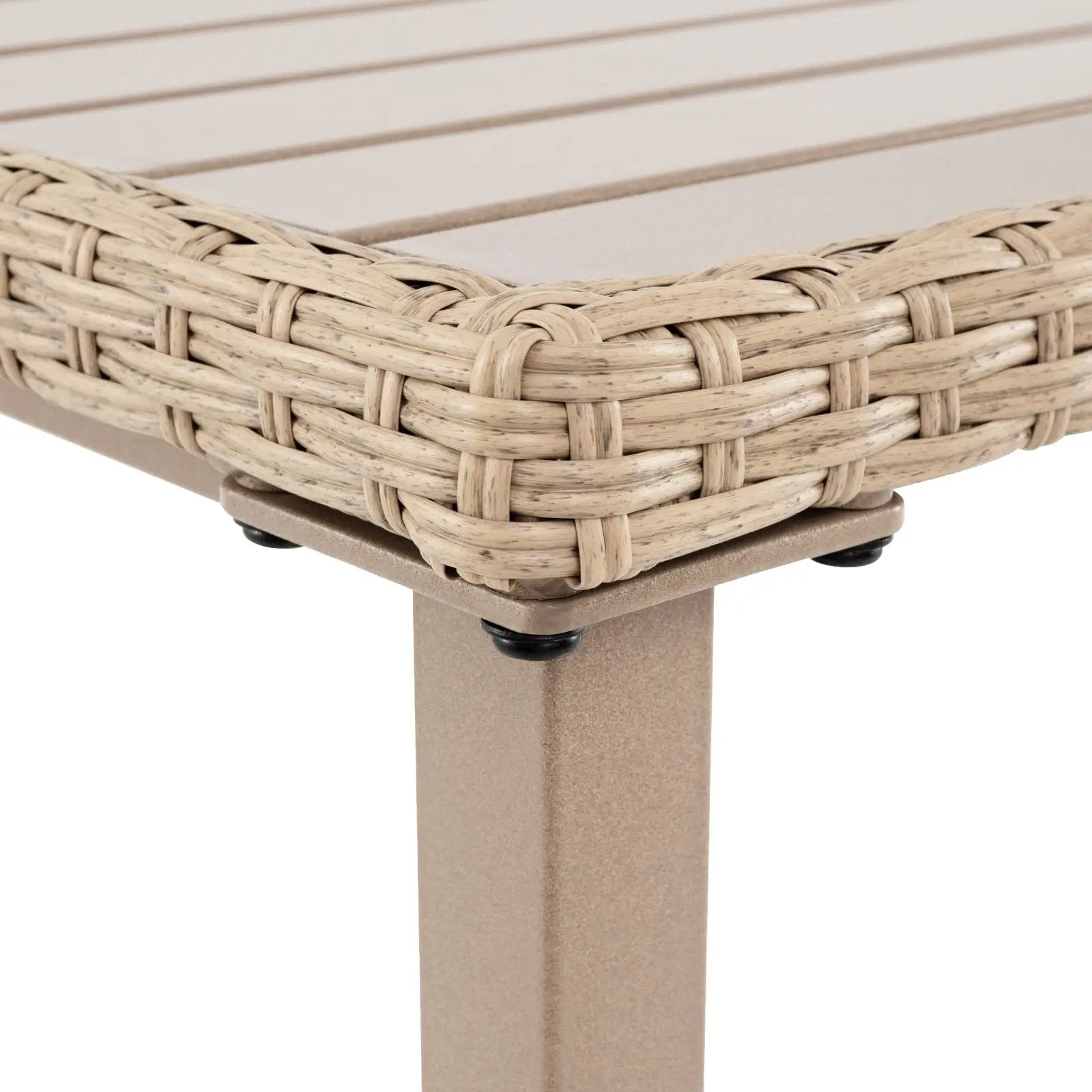 Outdoor Patio Bar Table Heavy Duty Rectangle Metal Frame-Brown by DirectDeals