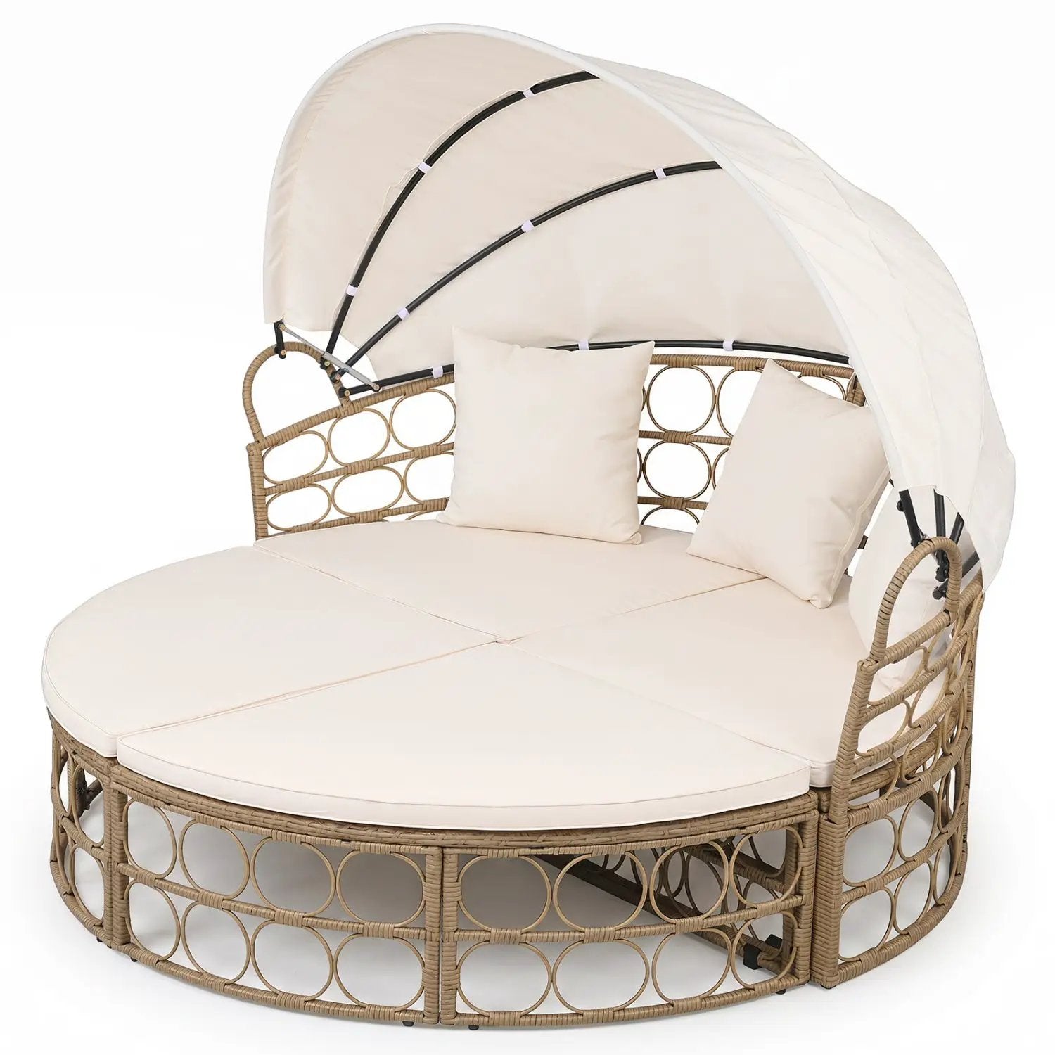 Outdoor Patio Daybed with Retractable Canopy and Cushions by DirectDeals