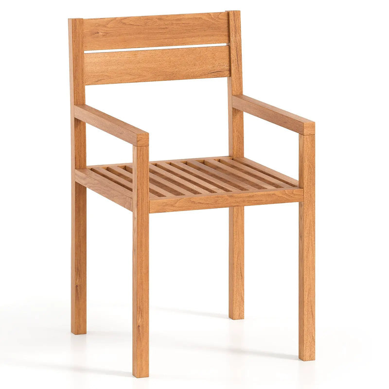 Outdoor Patio Dining Teak Wood Armchair by DirectDeals