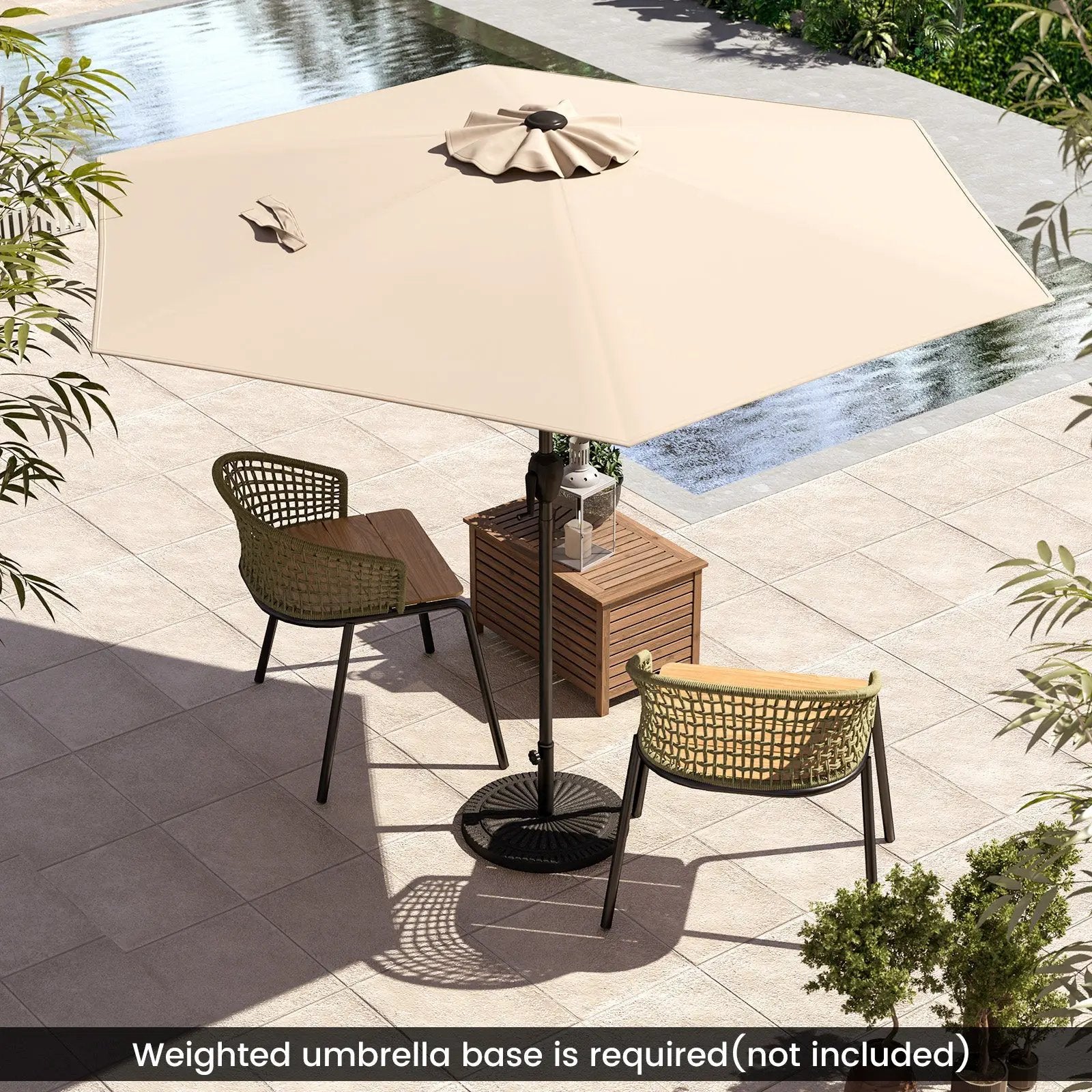 7.5 feet Outdoor Patio Heavy Duty Market Umbrella with Push Button Tilt by DirectDeals