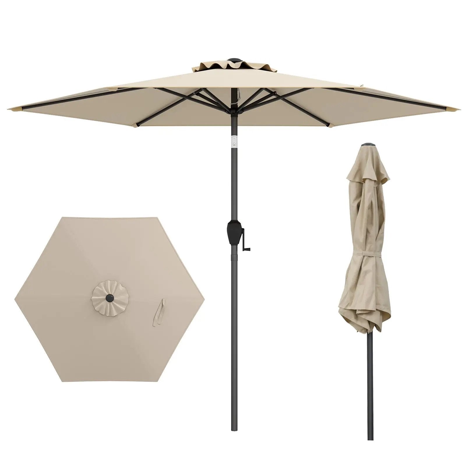 7.5 feet Outdoor Patio Heavy Duty Market Umbrella with Push Button Tilt by DirectDeals