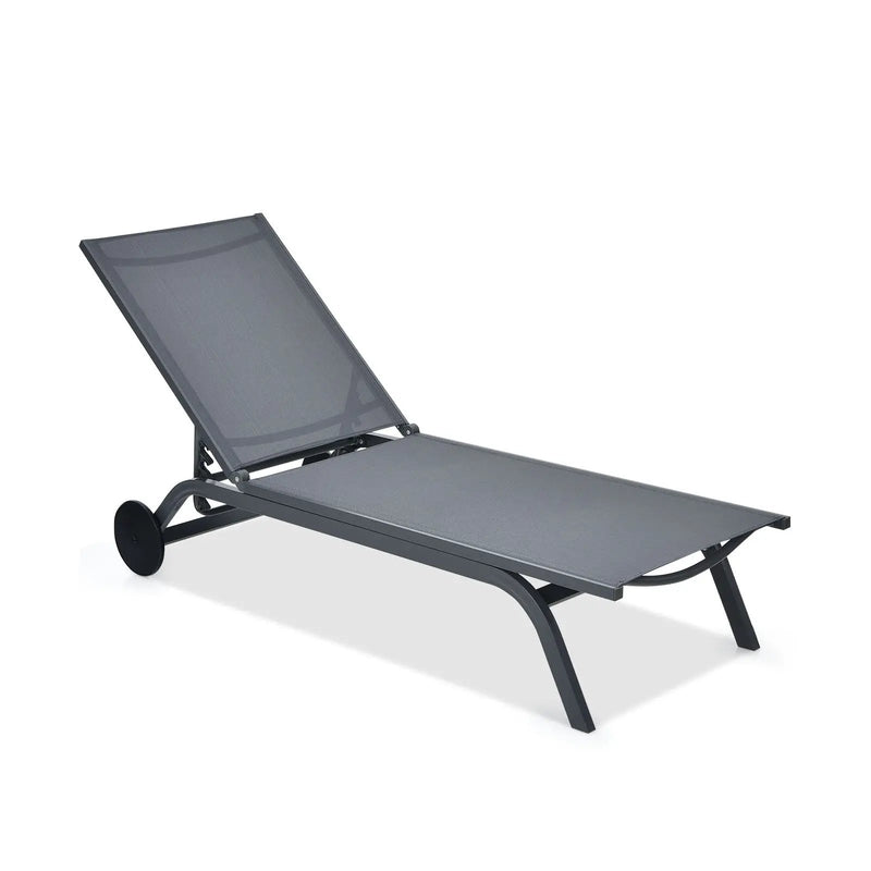Aluminum Fabric Outdoor Patio Lounge Chair with Adjustable Reclining by DirectDeals