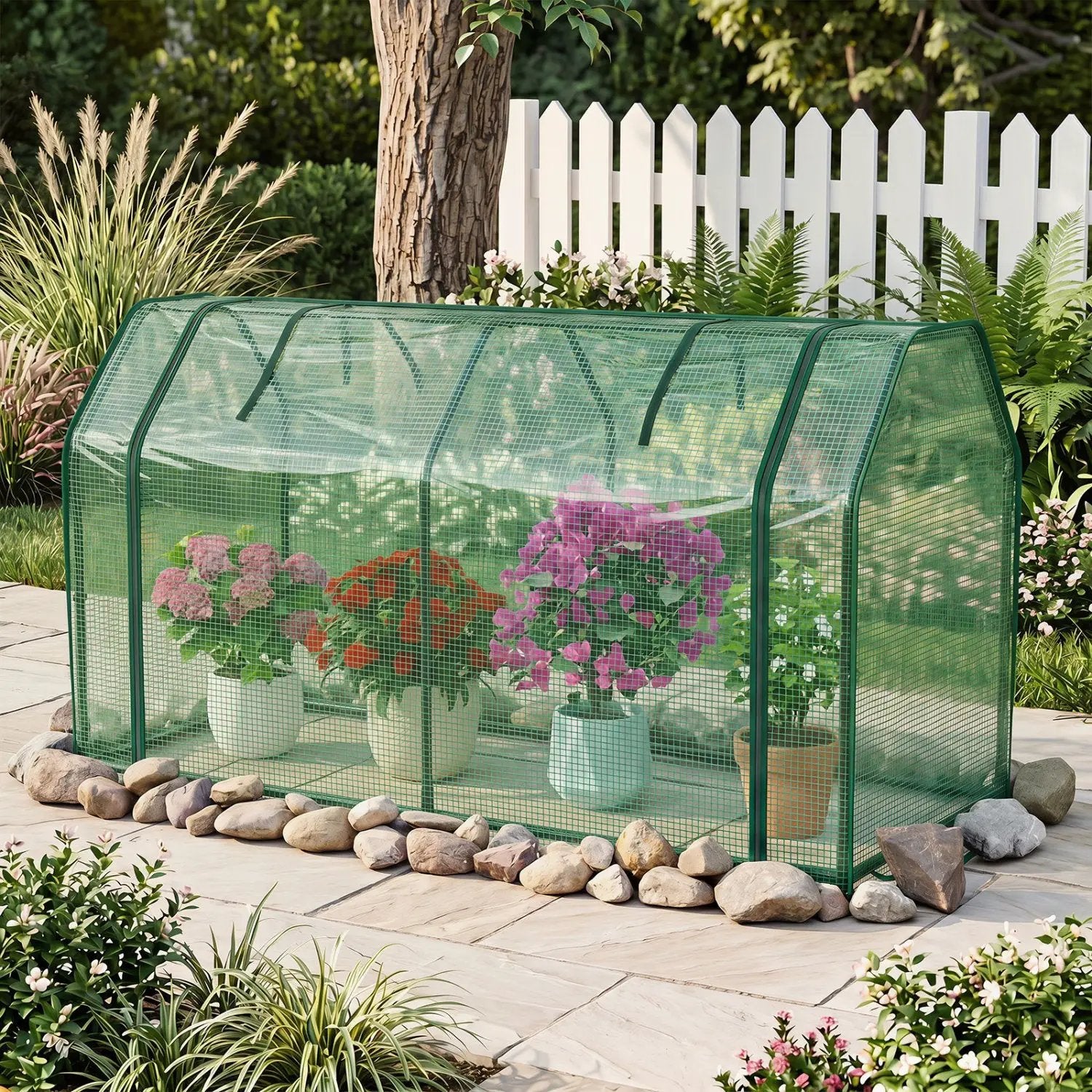 Portable Mini Greenhouse with PE Cover and Zippered Door by DirectDeals