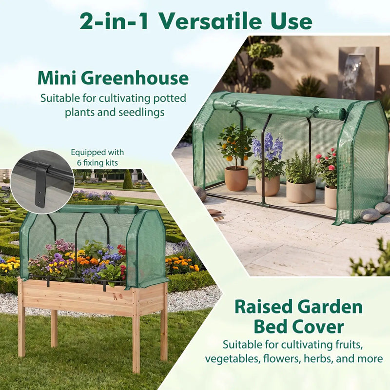 Portable Mini Greenhouse with PE Cover and Zippered Door by DirectDeals