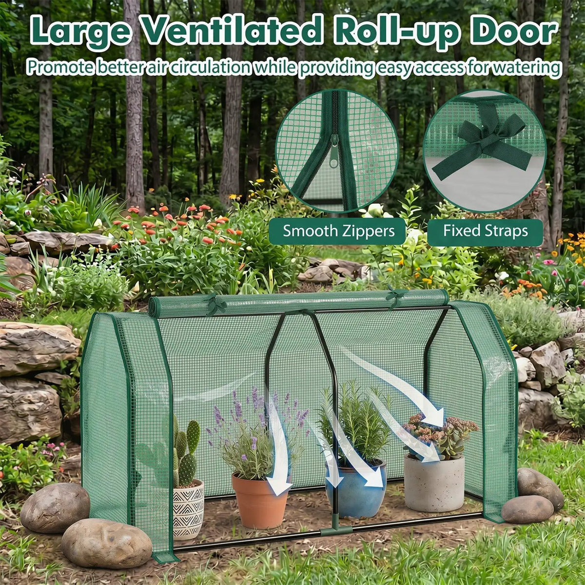 Portable Mini Greenhouse with PE Cover and Zippered Door, photo 15 of 16