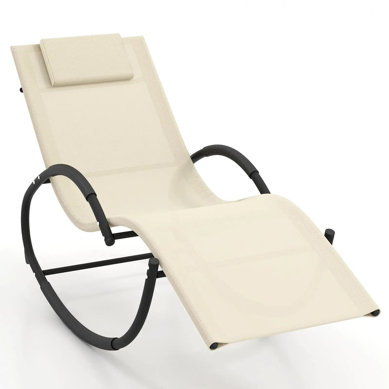 Outdoor Rocking Lounge Chair with Removable Headrest by DirectDeals