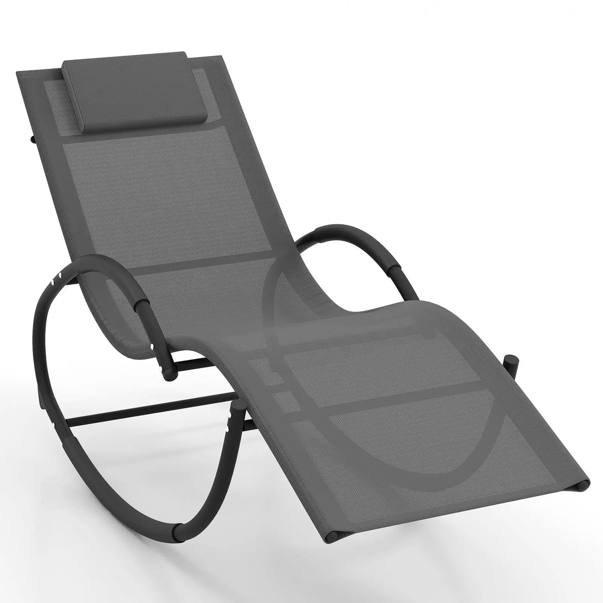 Outdoor Rocking Lounge Chair with Removable Headrest, photo 5 of 16