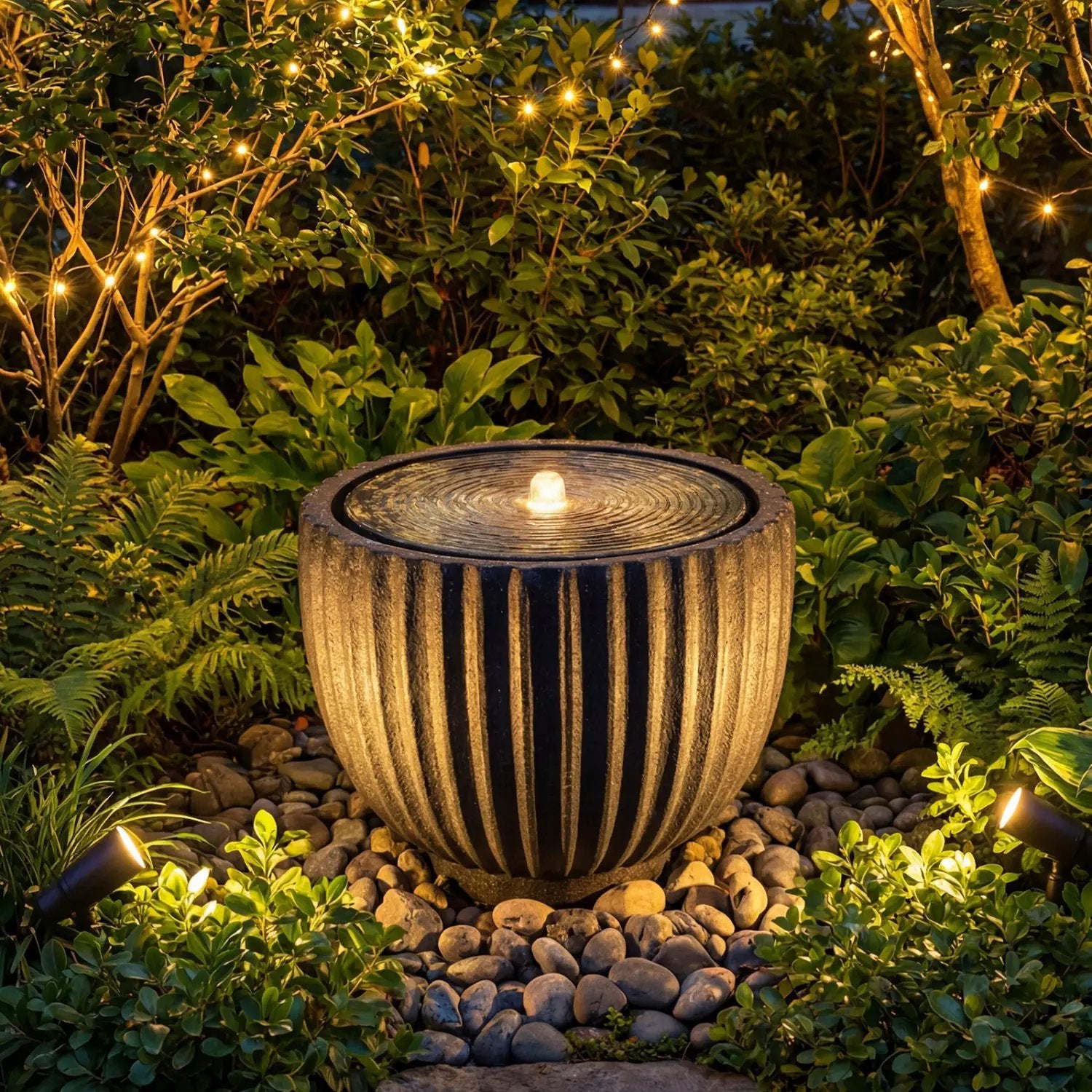 Outdoor Round Sphere Water Fountain with Pump for Garden by DirectDeals