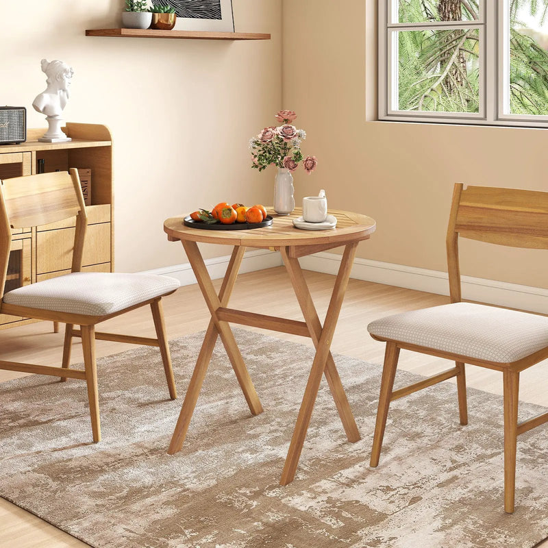 Outdoor Side Table with Slatted Tabletop and X-Shaped Structure by DirectDeals
