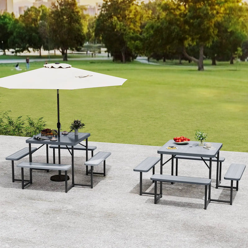3-Piece Patio Bar Set Outdoor Grill Gazebo and 2 Folding Bar Stools by DirectDeals