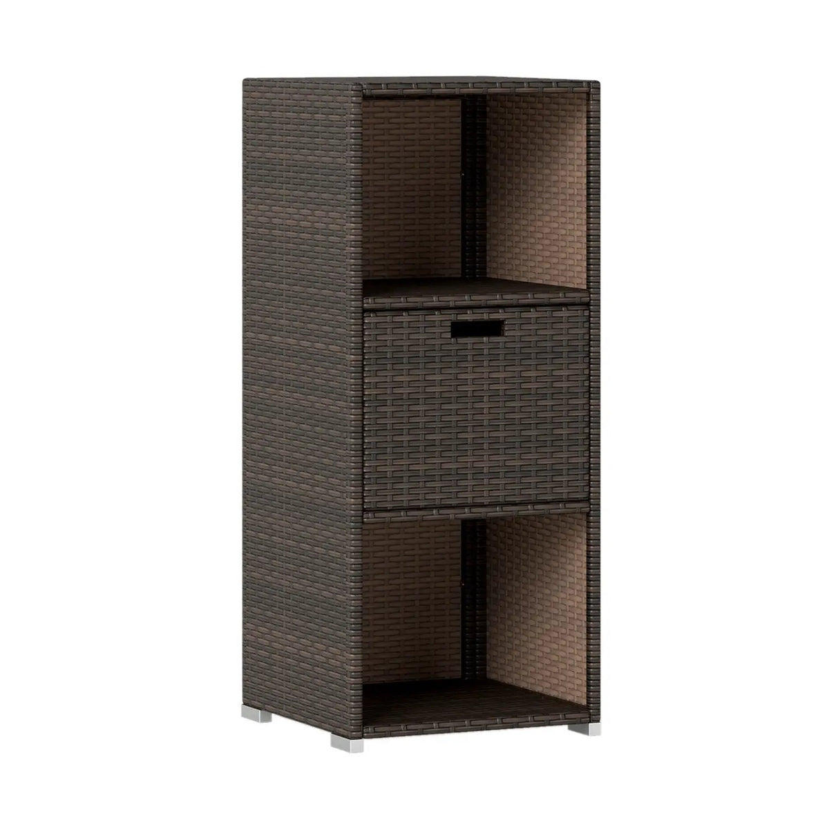 Outdoor Storage Cabinet Patio Wicker Organizer with Drawer, photo 12 of 24