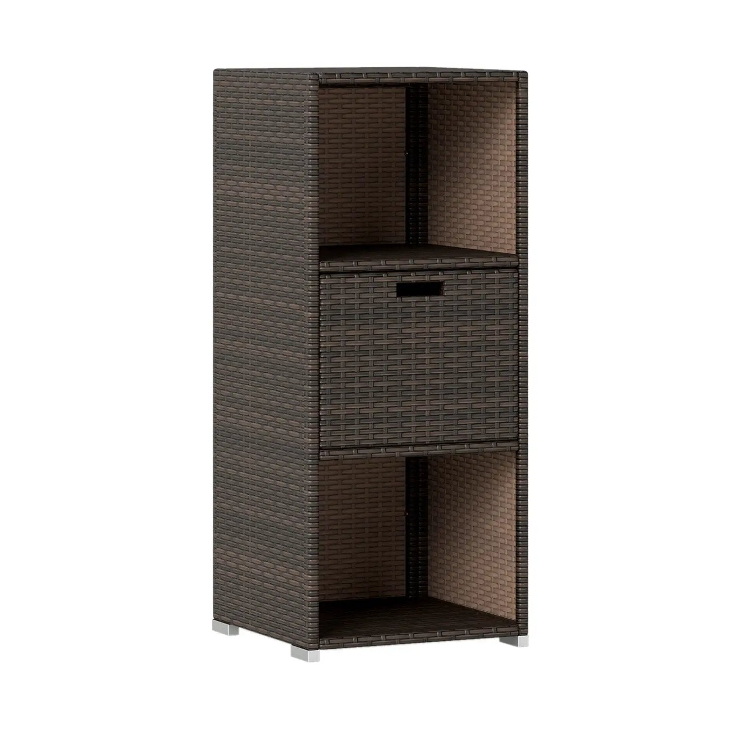 Outdoor Storage Cabinet Patio Wicker Organizer with Drawer by DirectDeals