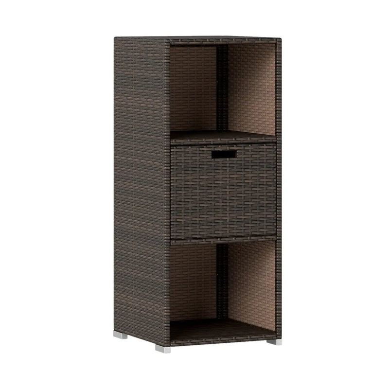 Outdoor Storage Cabinet Patio Wicker Organizer with Drawer by DirectDeals