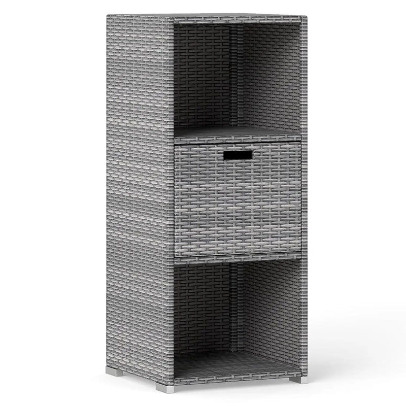 Outdoor Storage Cabinet Patio Wicker Organizer with Drawer by DirectDeals