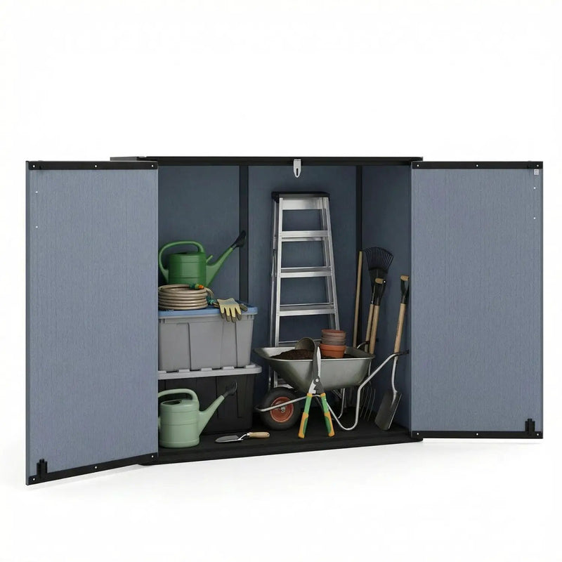 Outdoor Storage Shed 23.5 Cu.ft All-Weather Storage Box with Floor Lockable Door by DirectDeals