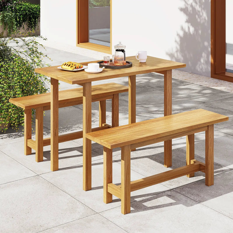 Outdoor Teak Wood Bench for Porch Backyard and Poolside by DirectDeals