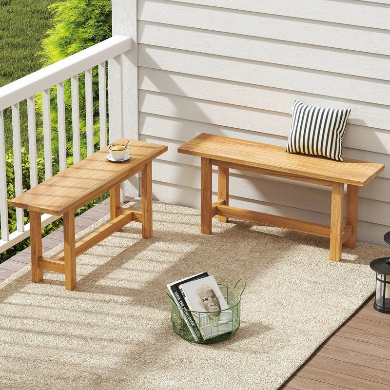 Outdoor Teak Wood Bench for Porch Backyard and Poolside by DirectDeals