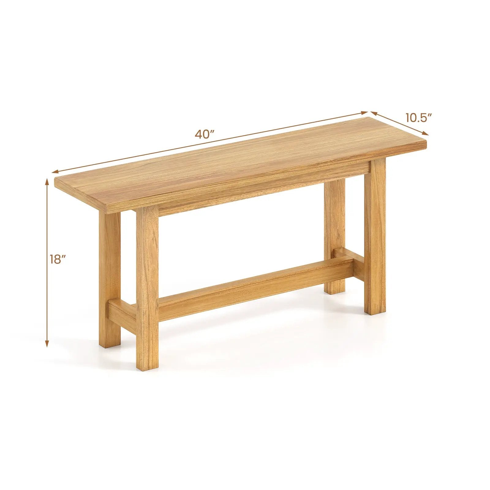 Outdoor Teak Wood Bench for Porch Backyard and Poolside by DirectDeals