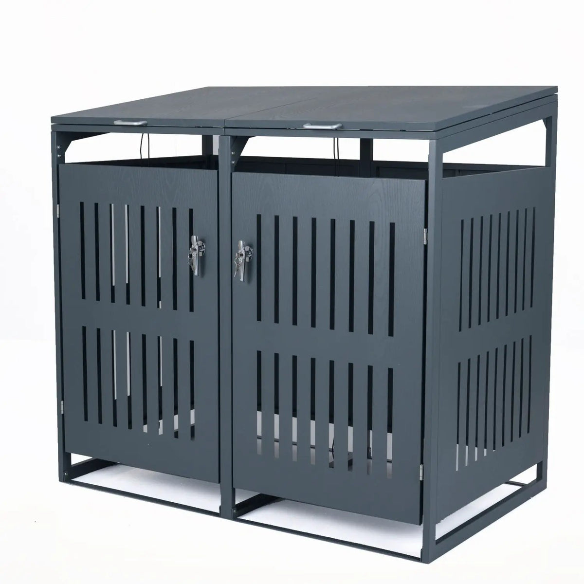 Outdoor Trash Can Storage Shed for 2 Bins with Gas Struts, photo 2 of 10