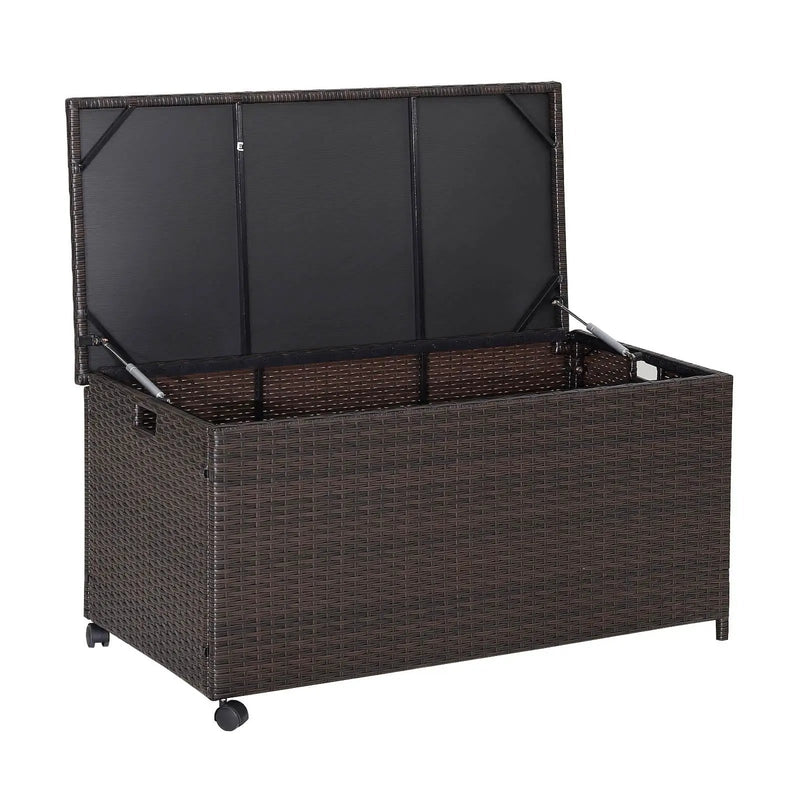 Outdoor Wicker Storage Box with Zippered Liner by DirectDeals