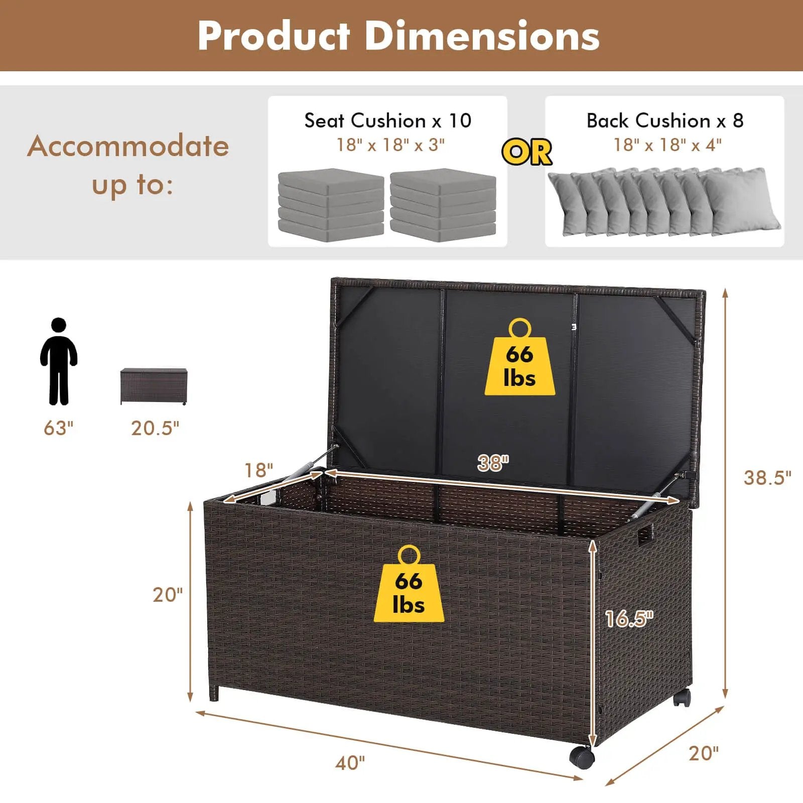 Outdoor Wicker Storage Box with Zippered Liner by DirectDeals