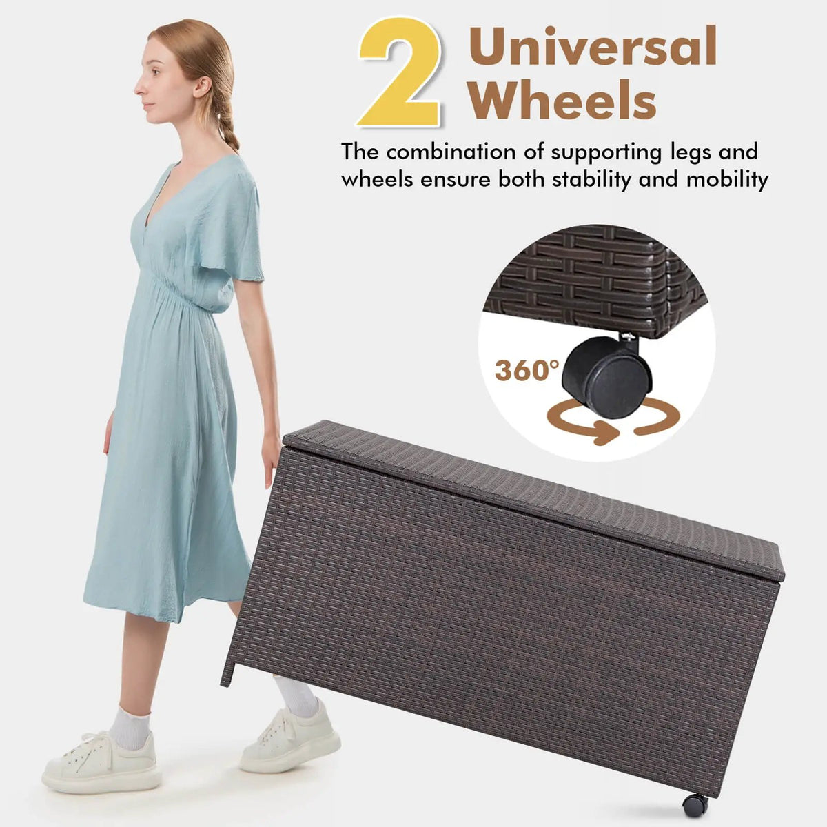 Outdoor Wicker Storage Box with Zippered Liner, photo 8 of 9