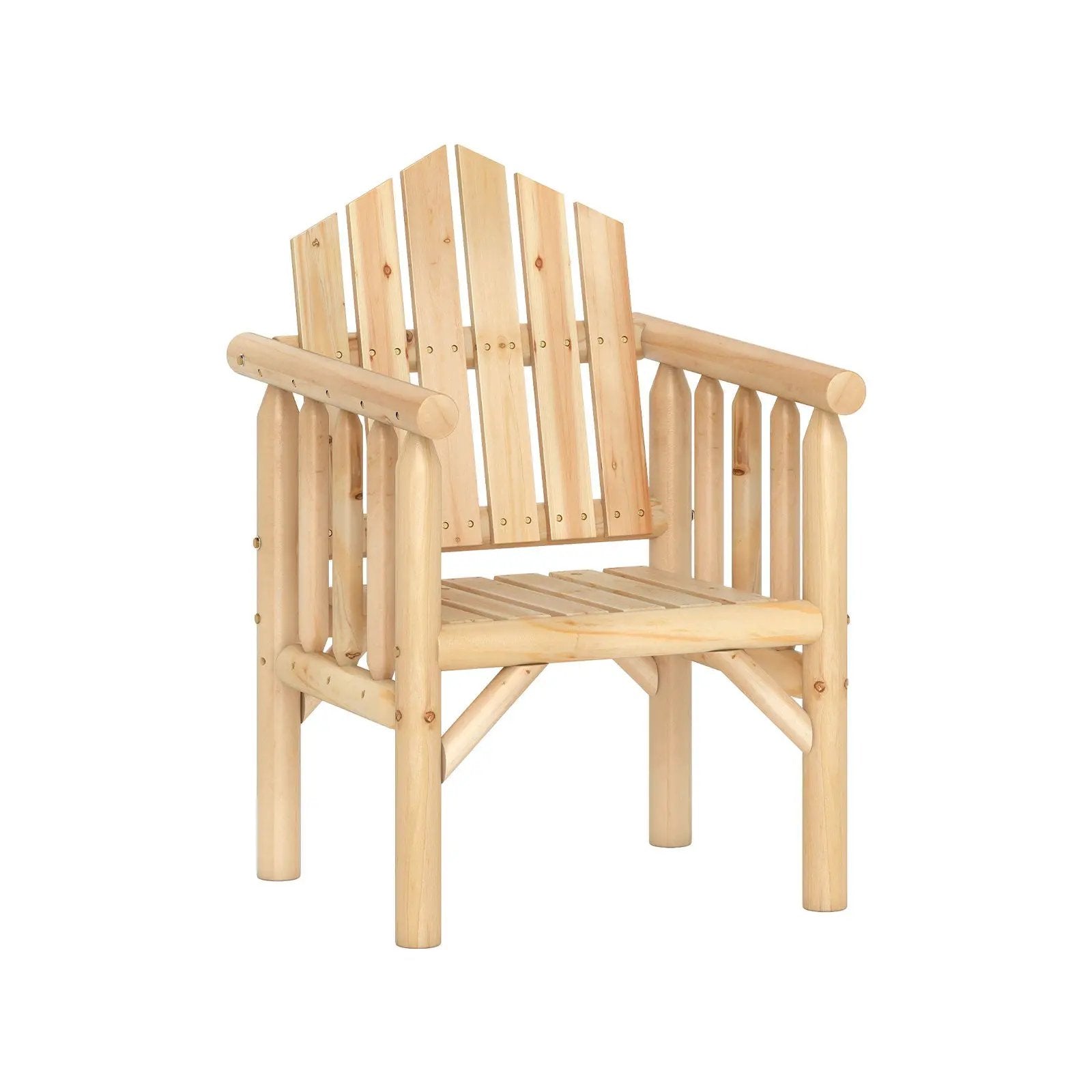Outdoor Wood Armchair Wooden Patio Dining Chair with Armrests by DirectDeals
