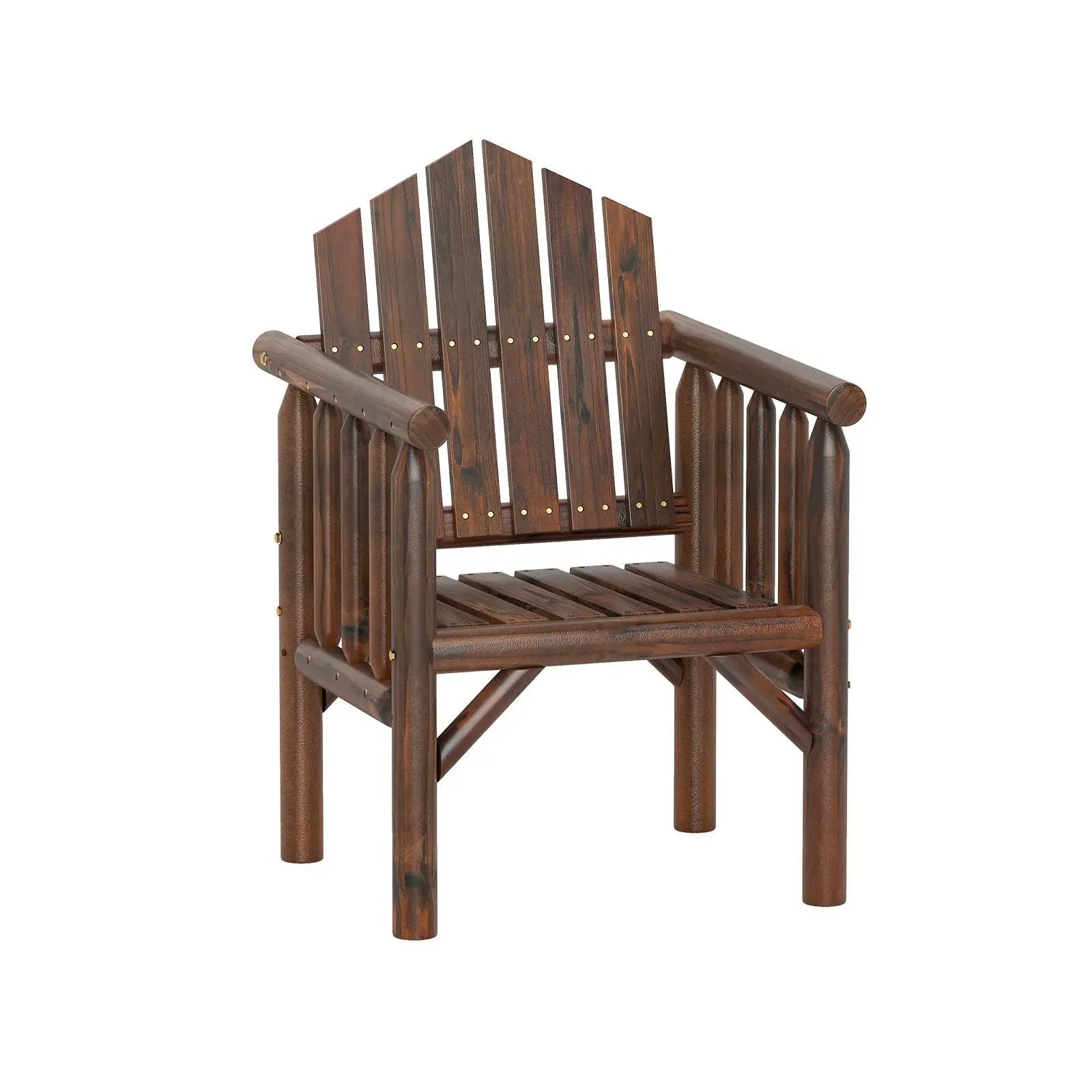 Outdoor Wood Armchair Wooden Patio Dining Chair with Armrests by DirectDeals