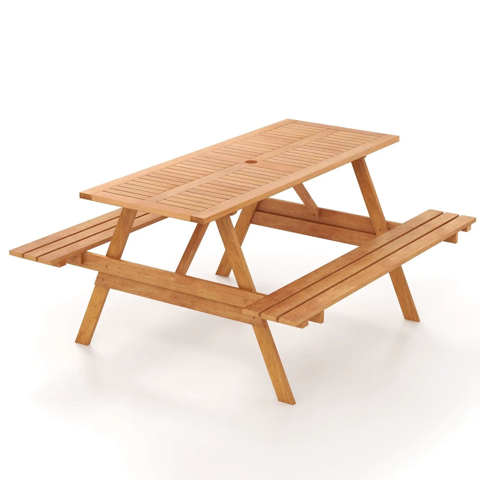 Outdoor Wood Picnic Table with Benches & Bar Table with 2 Stools by DirectDeals