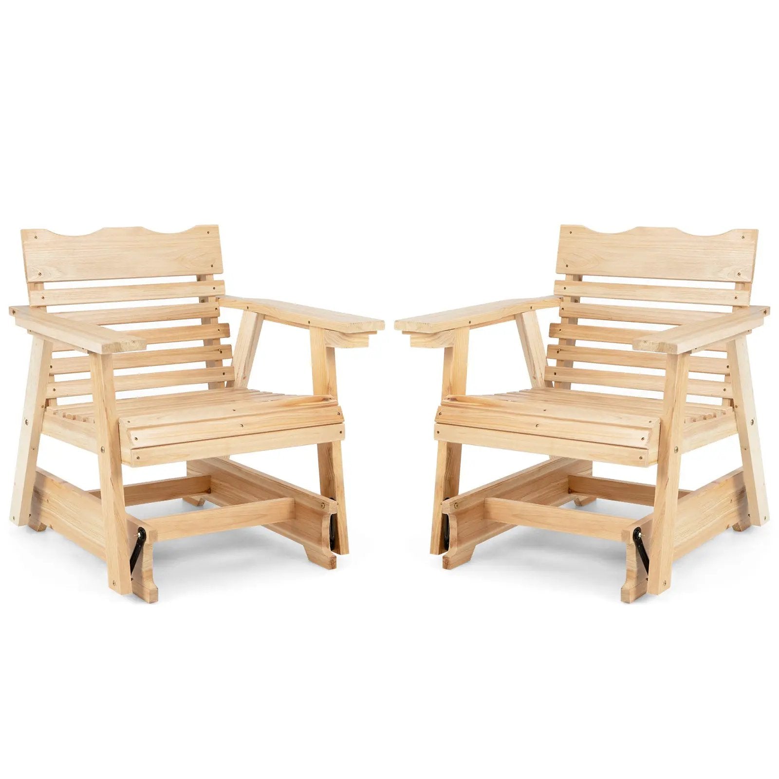 Outdoor Wood Rocking Chair with High Back and Widened Armrests by DirectDeals