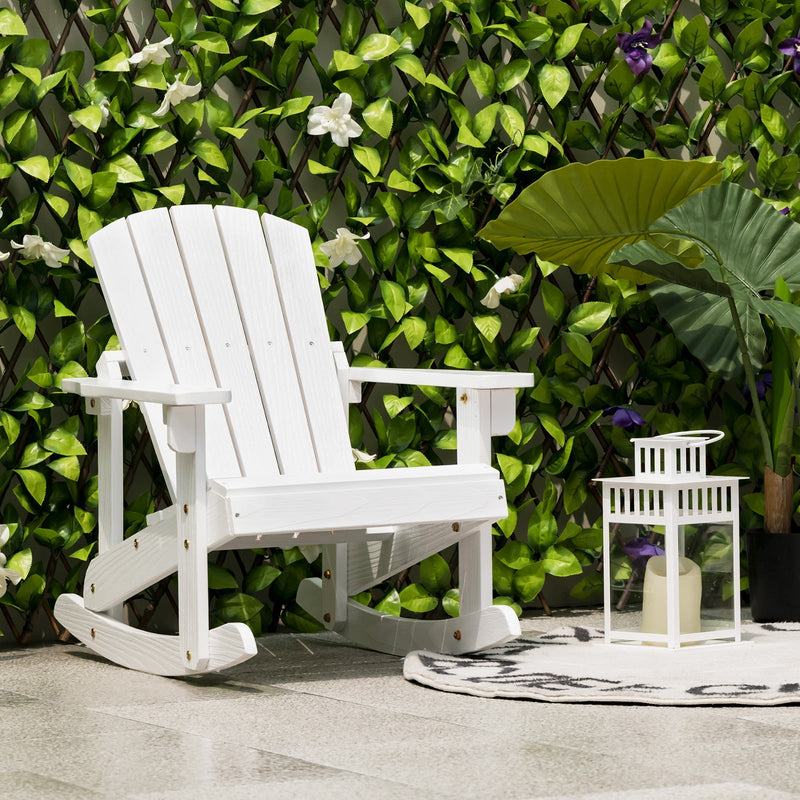 Outdoor Wooden Kid Adirondack Rocking Chair with Slatted Seat by DirectDeals