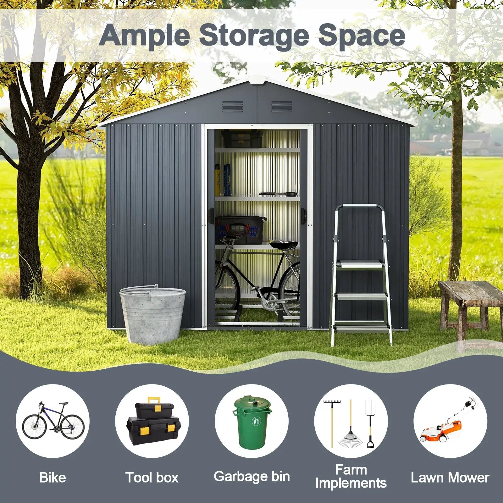 Outside Storage Shed with Lock Air Window by DirectDeals