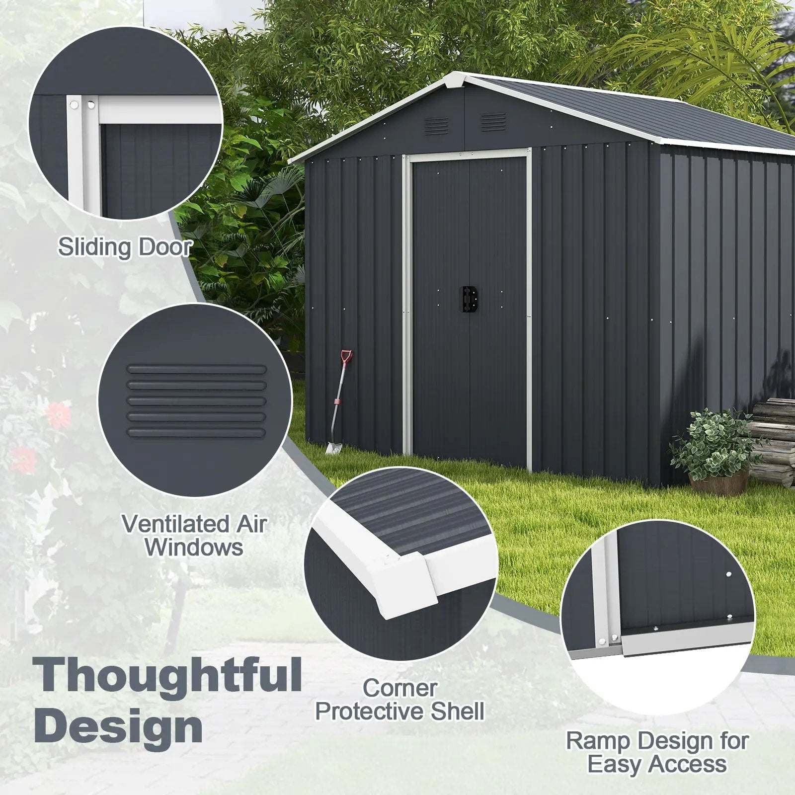 Outside Storage Shed with Lock Air Window by DirectDeals