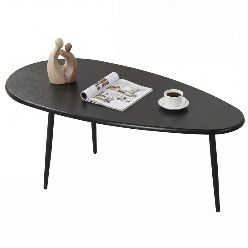 Oval Coffee Table Mid Century Center Table with Sturdy Metal Construction by DirectDeals