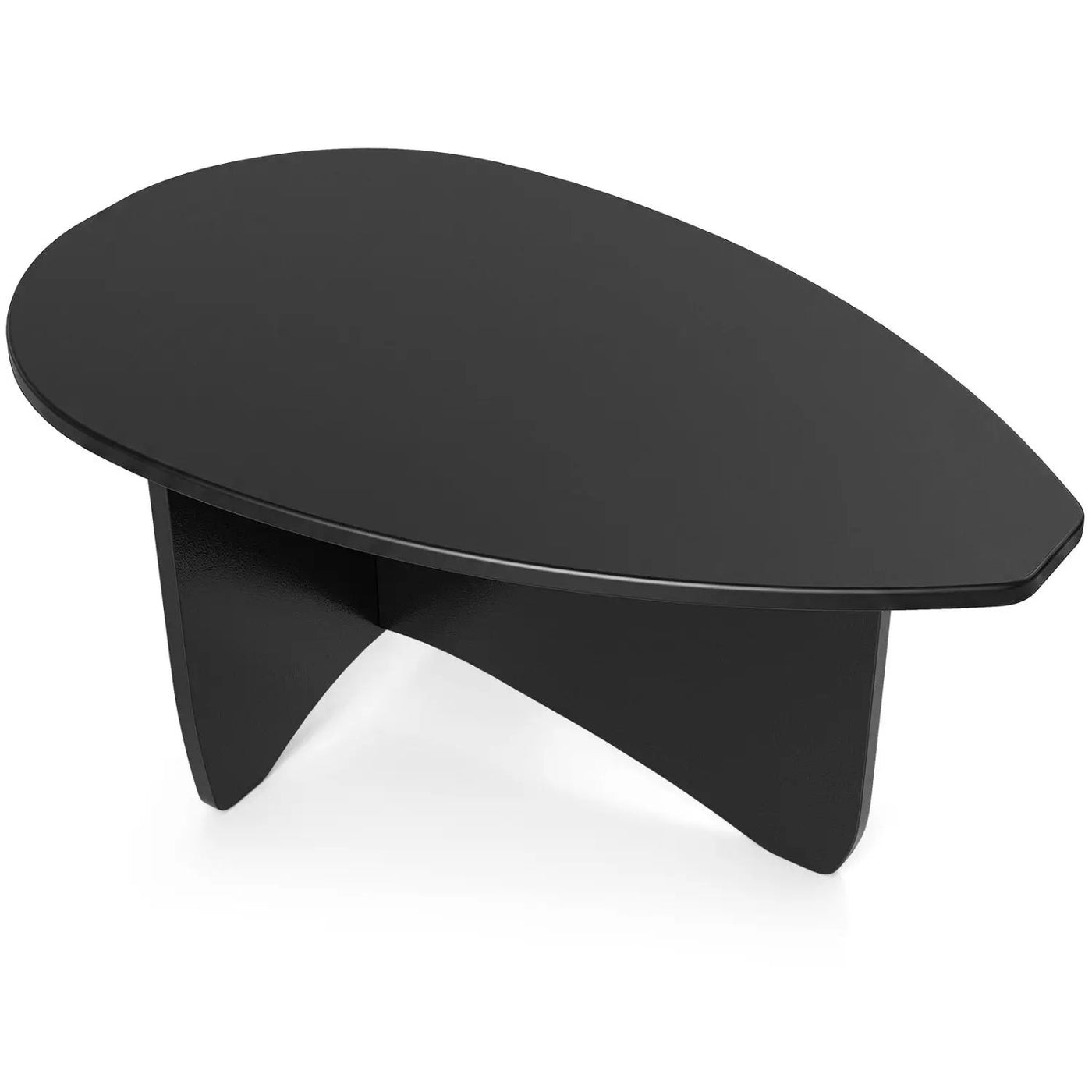 Oval Coffee Table Mid Century Modern Low Profile Wood by DirectDeals