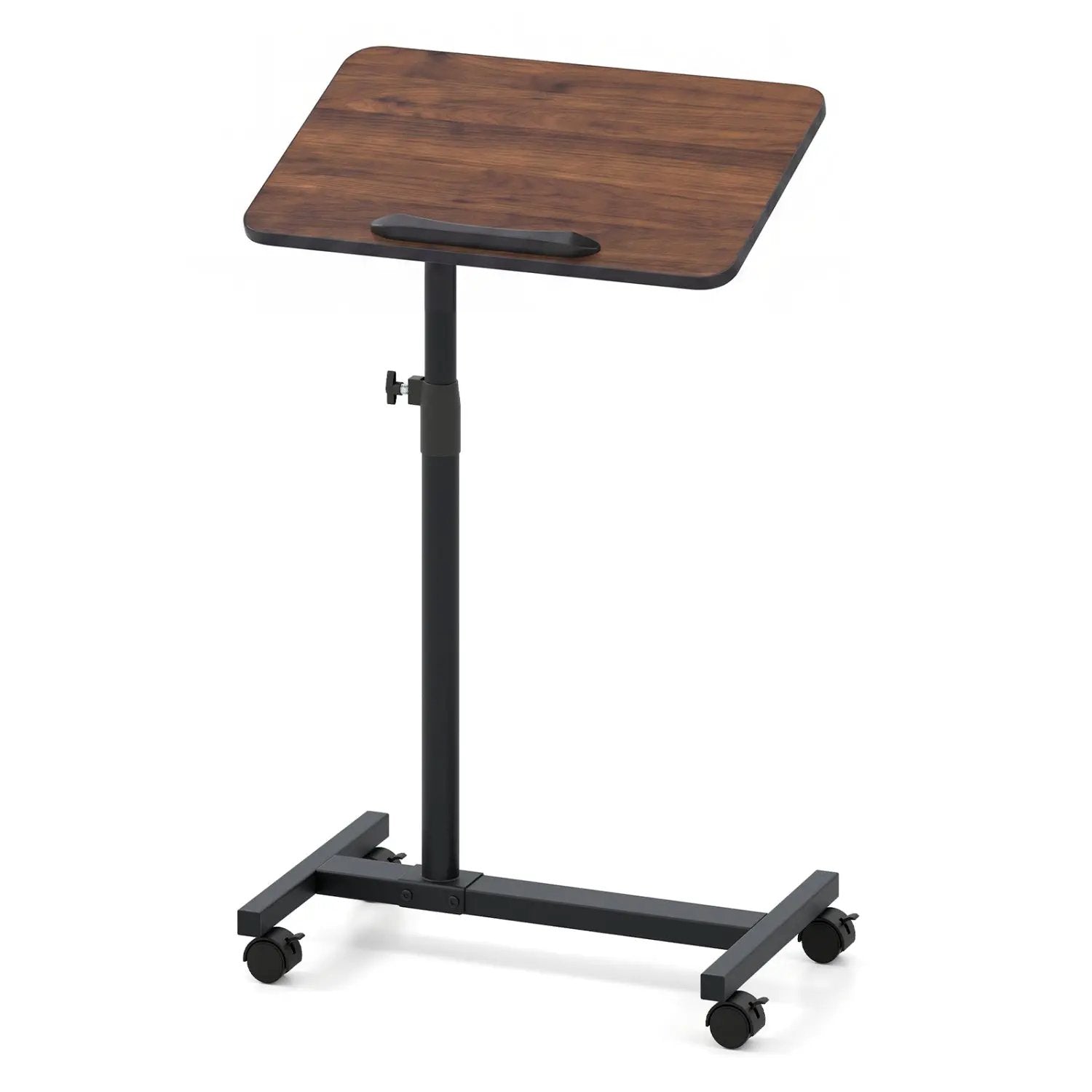 Adjustable Overbed Table with Rolling Wheels - Walnut by DirectDeals