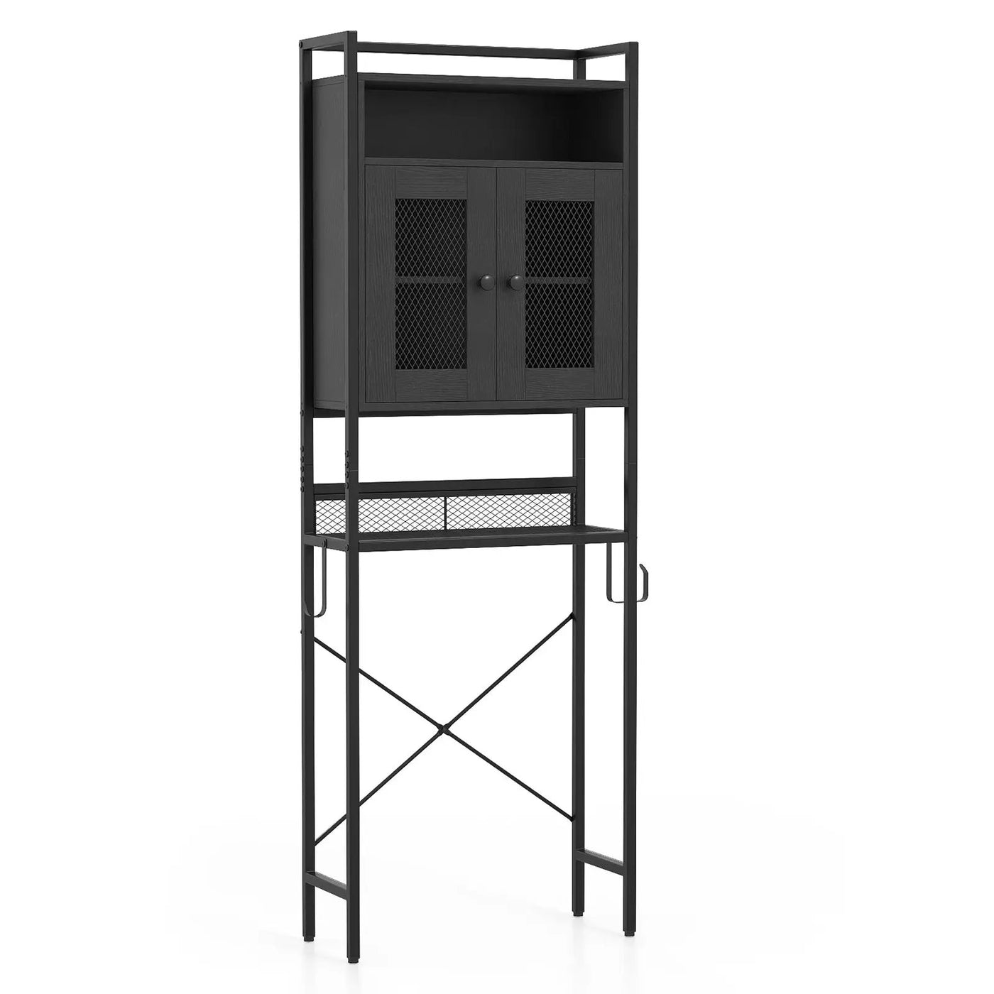 Over-The-Toilet Storage Cabinet with Heavy-Duty Metal Frame 2-door Freestanding by DirectDeals